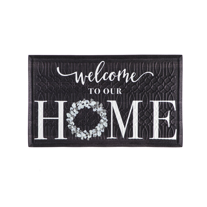 Tapis d'entrée extérieur antidérapant Eucalyptus Welcome