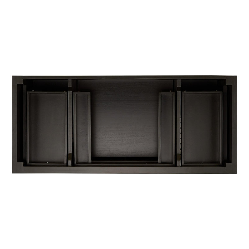 Elmdale 48" Freestanding Mahogany Single Vanity Rectangular Undermount Sink, Dark Olive Green, Carrara Marble, 8" Widespread