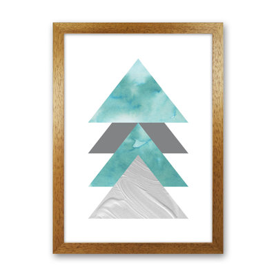 Marble Teal and Silver 2 1 Piece Wall Art