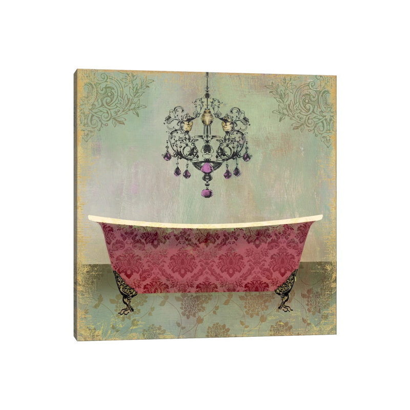 Boudoir Bath II - Wrapped Canvas Painting, 30.48 cm H x 30.48 cm W