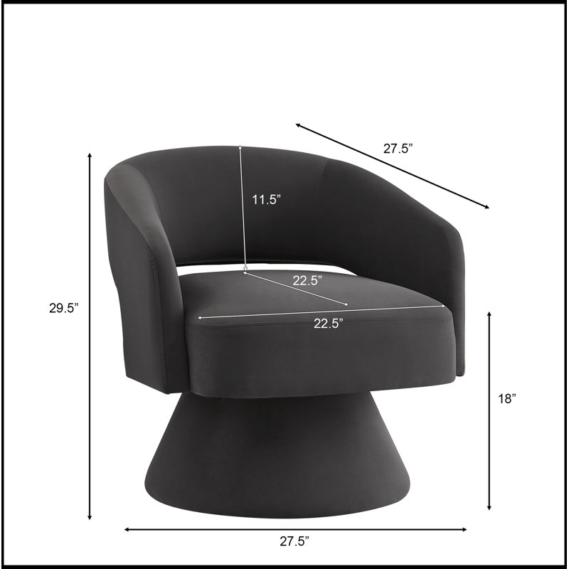 Chaise pivotante confortable avec dossier ouvert pour différentes pièces, élégante et pratique, Noir