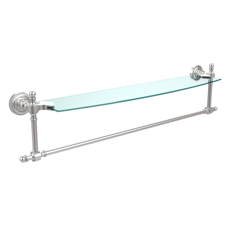 Étagère murale avec barre à serviettes Godinez, 28 po, Nickel satiné