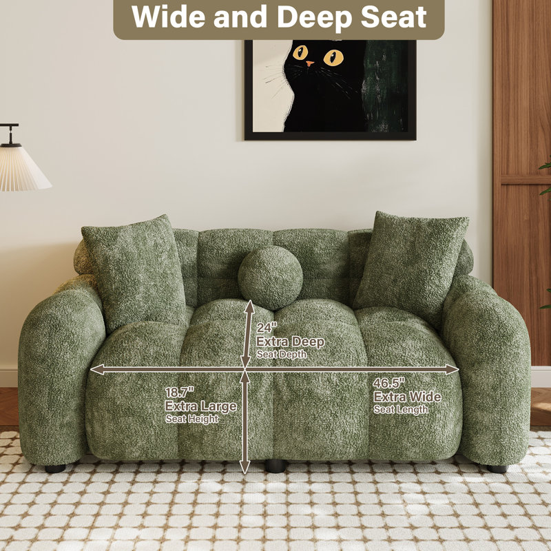  Ottwell 64.7'' Upholstered Loveseat Sofa, Green