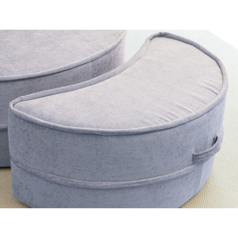 Fauteuil demi-tonneau rembourré avec repose-pieds, Mauve