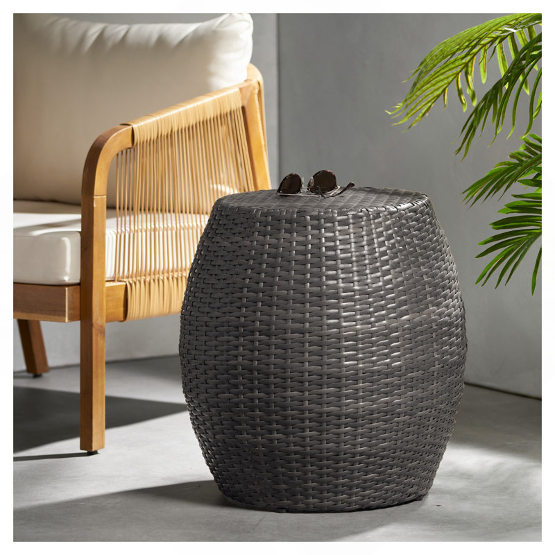 14.00" Wicker Outdoor Patio Side Table | Gift Idea