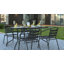 Ensemble repas d'extérieur 5 pièces - table de patio trempé, 4 chaises empilables Flex Comfort