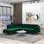 Canapé modulaire faisant face à gauche, canapé modulaire en velours vert-1943913598