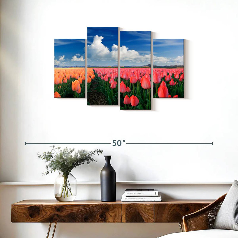 Tulipes roses et orange Alvord, H 22 po x l 36 po