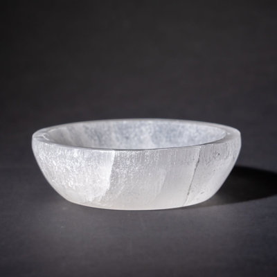 Genuine Selenite Polished Round Bowl (325.9 Grams)