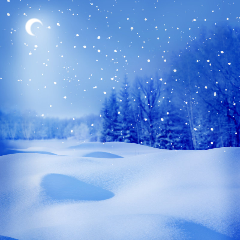 Winter Night - Wrapped Canvas Print, 30cm H x 30cm W x 3.8cm D