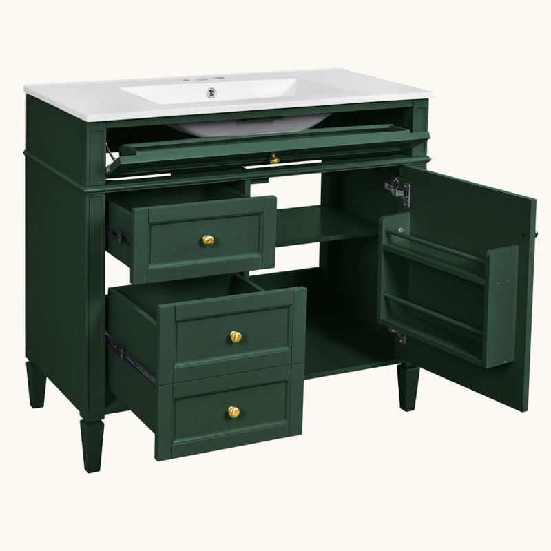 Armoire de rangement moderne avec 2 tiroirs et lavabo supérieur
