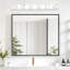 Éclairage pour meuble-lavabo de 41 po - cristal à 6 lumières DEL en métal chromé, abat-jour en cristal transparent, applique murale moderne élégante