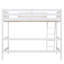 Lit mezzanine simple en bois massif avec échelle-1390081664