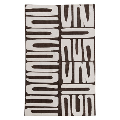 Tapis rectangulaire en laine à tissage plat