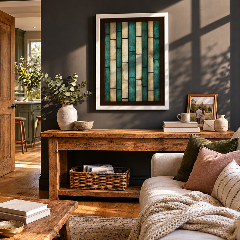 Weathered Stripes Industrial - Framed Print, A2 - 59.4 x 42.0 cm, White