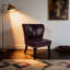 Fauteuil d'appoint en similicuir avec garniture de rivets, canapé de salon confortable pour la maison et la réception, mauve