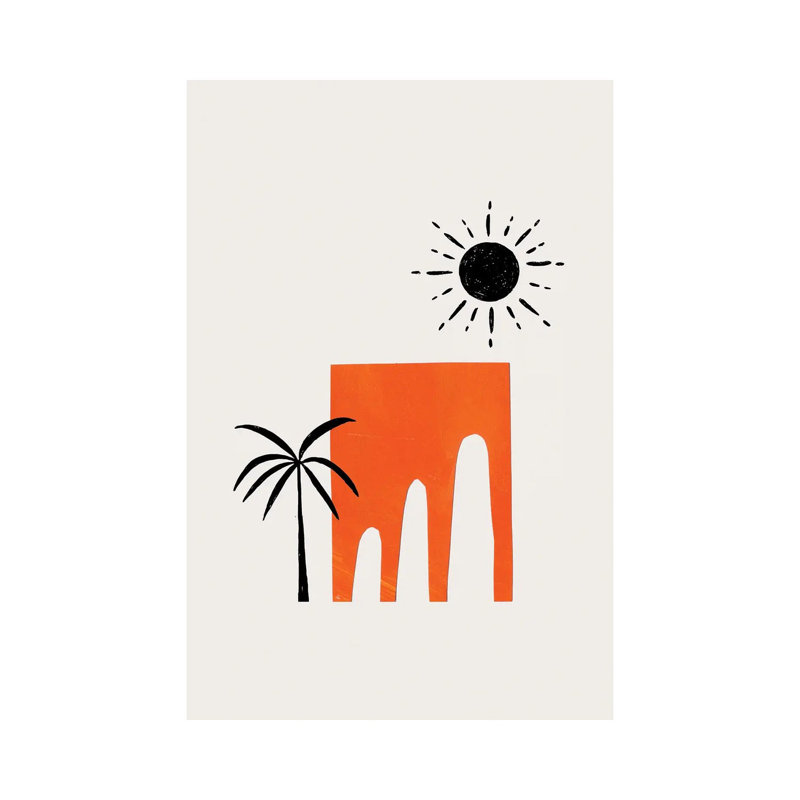 Orange Ancient Ruin 1 Piece Wrapped Canvas Wall Art, 66.04 cm H x 45.72 cm W x 3.175 cm D