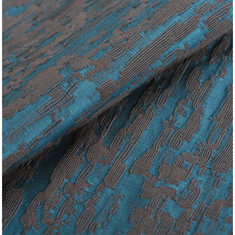 Benin Abstract Ruffled Window Valance, Pagoda Blue