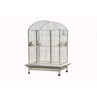 Chree 76'' Iron Dome Top Floor Bird Cage with Wheels