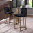 Woker Furniture Bar Stools Set of 2 Counter Height 26" Bar Stools with Back, Gold Brushed Barstools Modern Velvet Fabric Kitchen Stools for Counter Pub, Upholstered Dining Chairs-176527027
