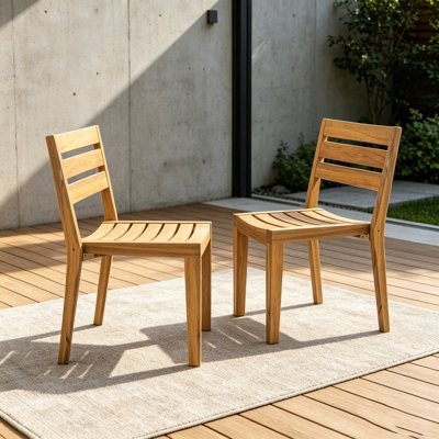 Chaise d'appoint d'extérieur en bois d'acacia