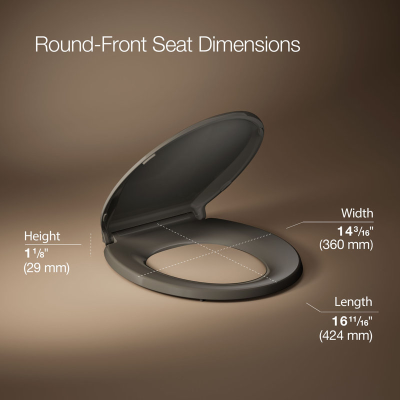 Cachet® Quiet-close™ Round-front Toilet Seat, Cashmere, Ready Latch