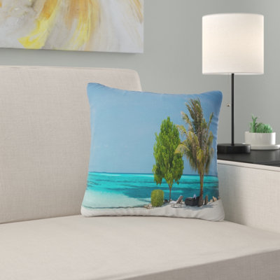 Plage avec sable blanc et eau turquoise - Coussin Sea & Shore