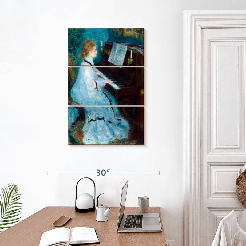 Femme au piano 1875, H 32 po x l 20 po