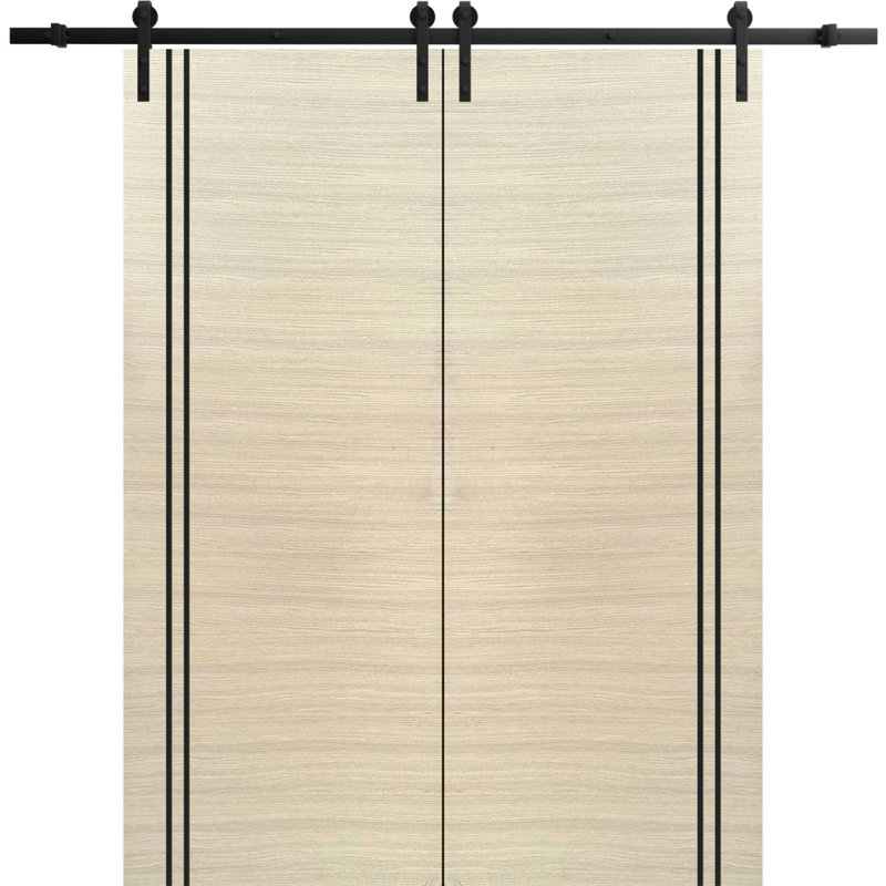 Porte de grange en bois massif massif, 56 po x 84 po
