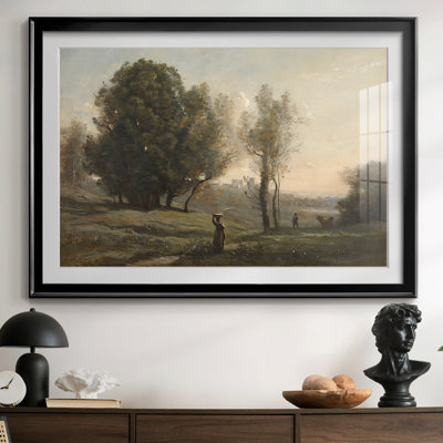 Paysage avec une paysanne - Jean-Baptiste-Camille Corot - Toile tendue avec châssis, c. Milieu du 19e siècle