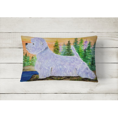Westie Outdoor Reversible Throw Pillow