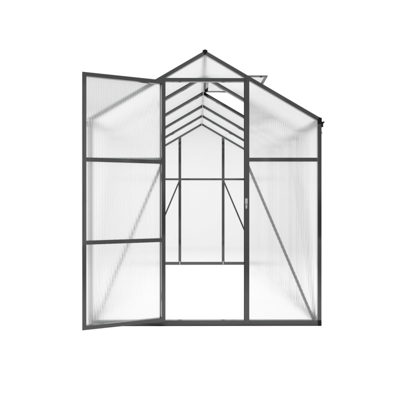 6x10 Ft Newly Marketed Walk-in Greenhouse - Heightened Windproof Aluminum With Raised Base & Anchors For Year-round Outdoor Use