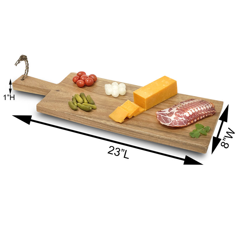 Millwood Pines Moey Wood Charcuterie Board, 1"H x 4" W x 23"L