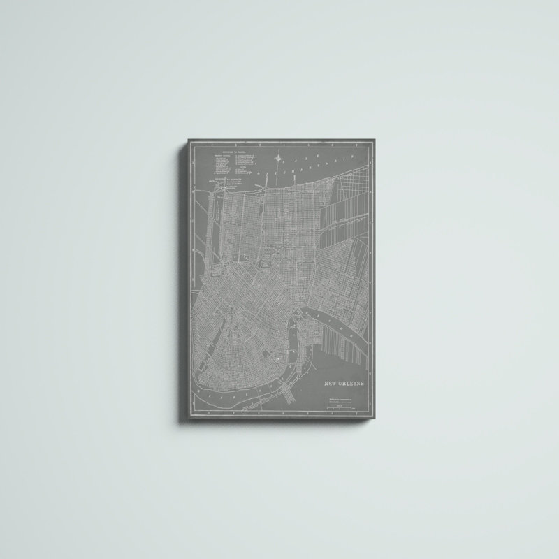 «City Map of New Orleans», peinture sur toile, H 30 po x l 20 po