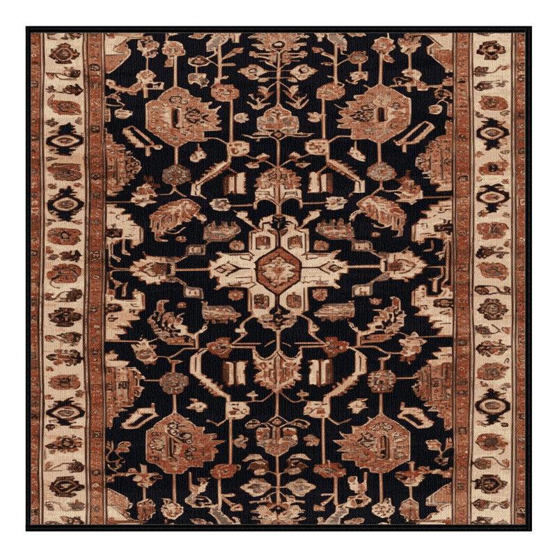 Tapis brun lavable à la machine, Carré 6 pi