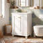 Meuble-lavabo de salle de bain avec lavabo en céramique et rangement à fermeture douce-1100924373