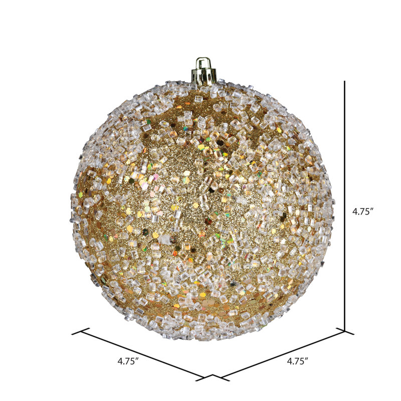 Ornement boule scintillante, H 4,75 po x l 4,75 po x P 4,75 po, Or, 4