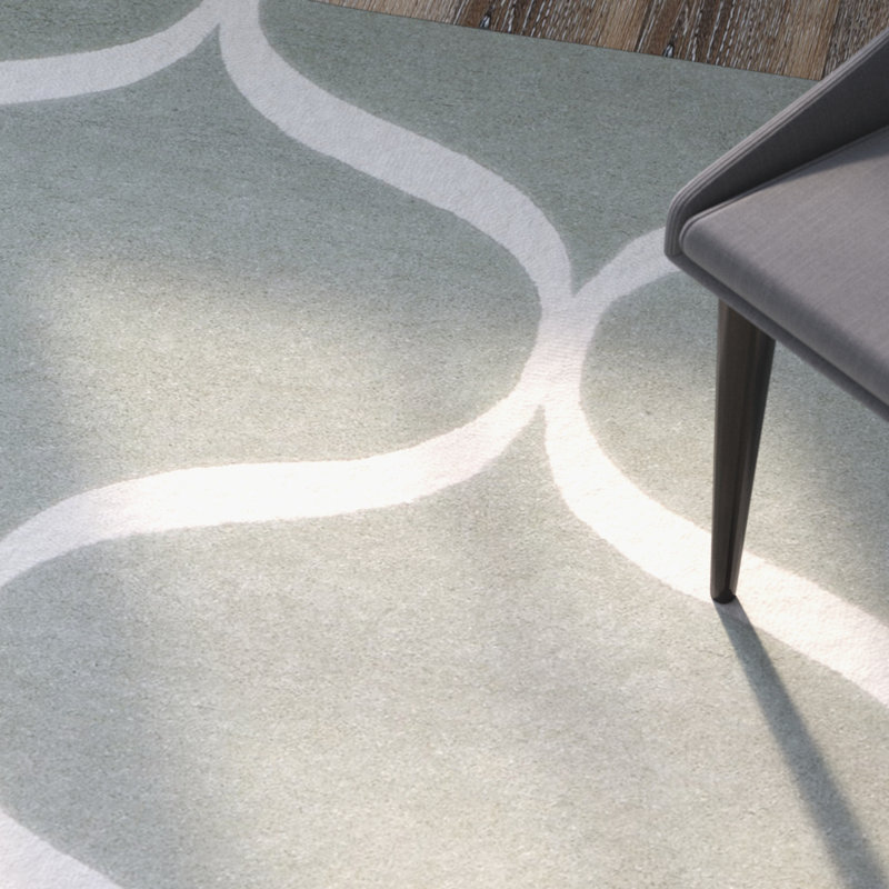 Cannen Hand Tufted Wool Geometric Rug, Round 6'