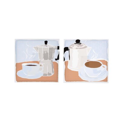 Coffee Pots 12"" X 12"" Wrapped Canvas Wall Art, By Red Barrel Studio® (Set Of 2) -  2F7ED30CD6BB4C91987550550C1482ED
