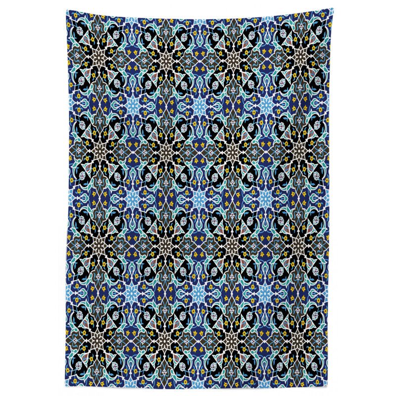 Moroccan Dining Room Kitchen Tablecloth, 84" L x 60" W