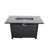 25" H X 42" W Steel Outdoor Fire Pit Table With Lid - Elegant Deck For Patio, Made, Weather-, Stainless Top, Lava Rocks, Side Door Propane, Ignition Panel, Protective Cover, Black Stylish Heating