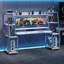 Bureau de jeu de 78,8 po avec lumières à DEL, huche et tablettes de rangement, grand bureau d'ordinateur avec support pour écran, poste de travail de jeu PC pour le salon de la chambre à coucher, blanc-2048166495