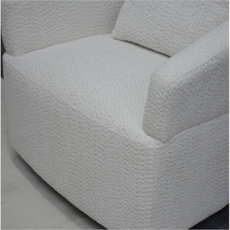 Modern 360 Degree Swivel Sofa Chair, Round Armchairs With High Backrest And Upholstered, Beige Velvet Accent Chair For Living Room,Bedroom, Office, Small Spaces