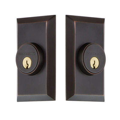 Nostalgic Warehouse Studio Plate Double Cylinder Deadbolt