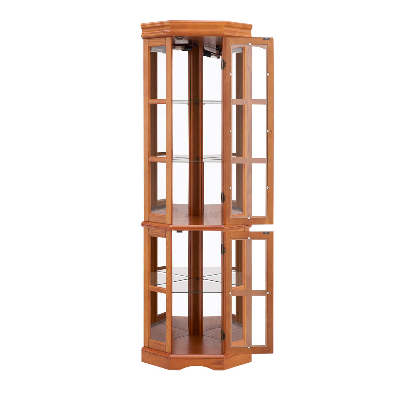 Armoire d'éclairage de coin à 5 tablettes avec étagère en chêne 5 pièces, Chêne