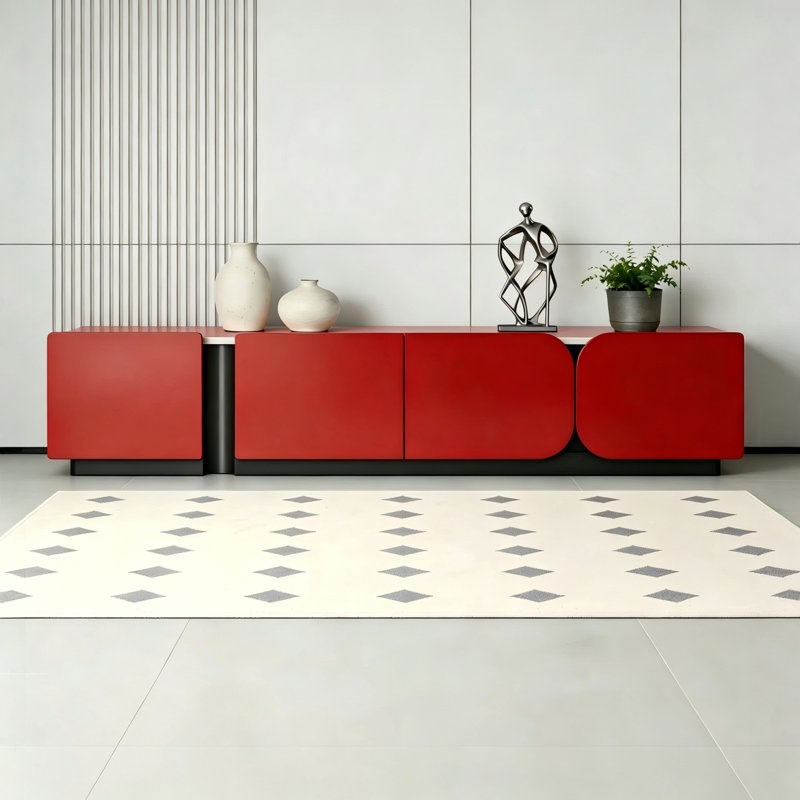 Meuble télé rouge simple et tendance