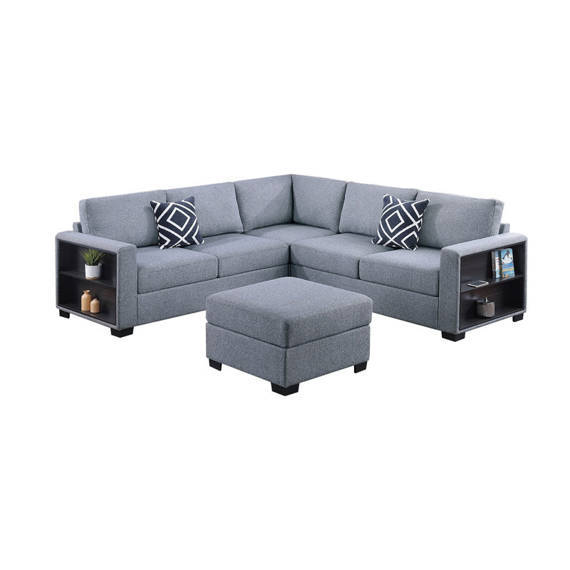 Ensemble de canapé modulaire contemporain 4 pièces, Boucle gris