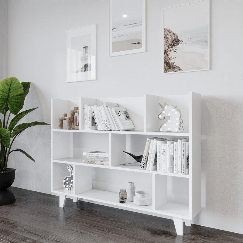 Micaylah 106cm H x 140cm W Standard Bookcase, White