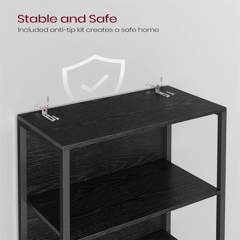6-Tier LED Bookcase, Bookshelf With Dimmable Lights, Storage Shelf With Steel Frame