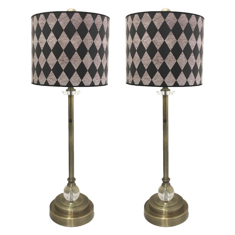 Dimaina Crystal Buffet Lamp, Nickle/Brown
